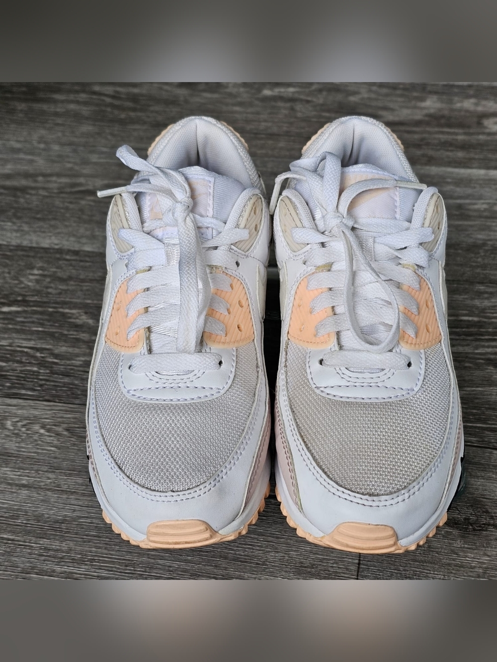 Nike Air Max 90 White Pink Washed Coral Barely Rose Women’s Size 7 Sneakers - Picture 5 of 9